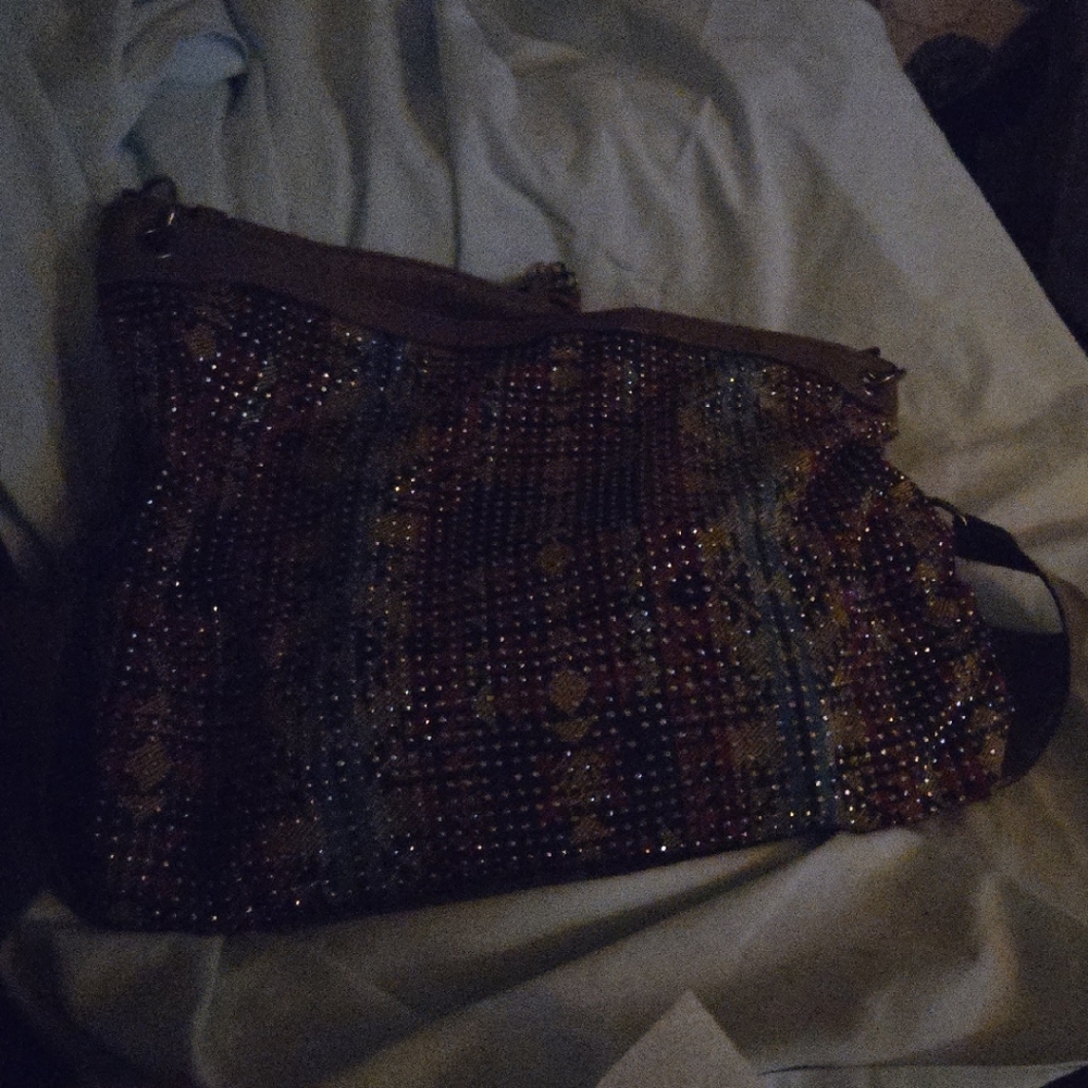 Elegant Multicolor Beaded Shoulder Bag